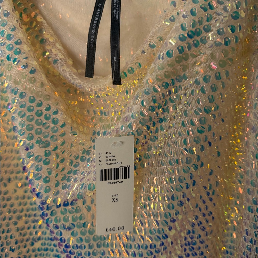 Anthropologie Iridescent Sequin Camisole size XS - Picture 3 of 5